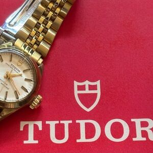 Tudor Gold-Tone Ladies Watch with White Dial